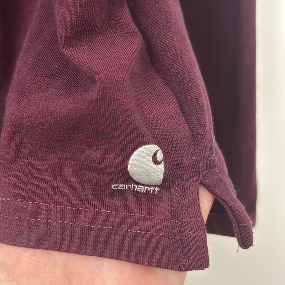 Carhartt force slightly fitted boys size large burgundy long sleeve 1/4 zip top - Picture 6 of 7